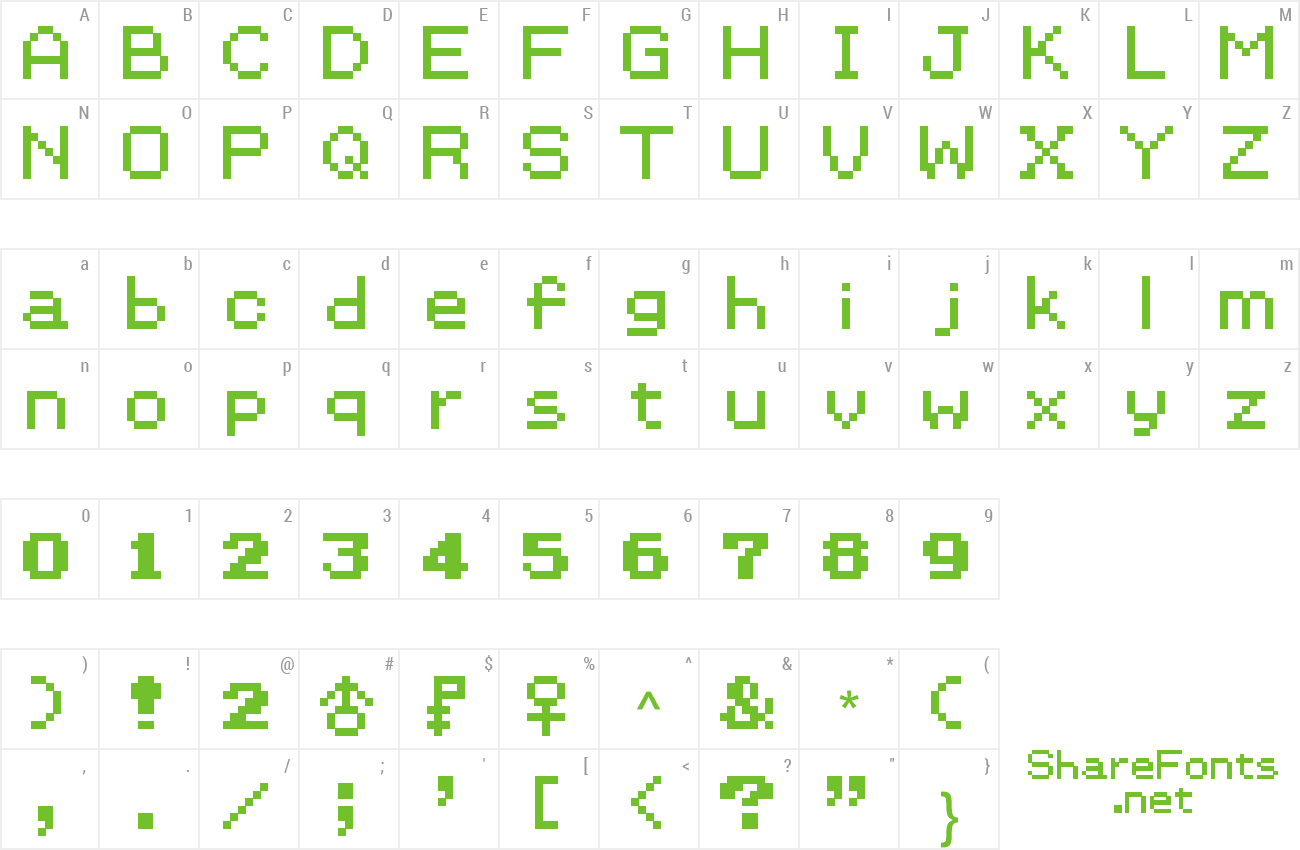 Font Pokemon Puzzle Challenge GB preview